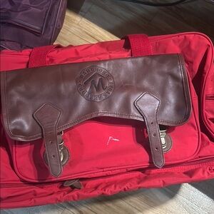 Leather Brown and Red Men's Bag